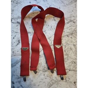 HONCO Red suspenders Men's wide VINTAGE clip on USA